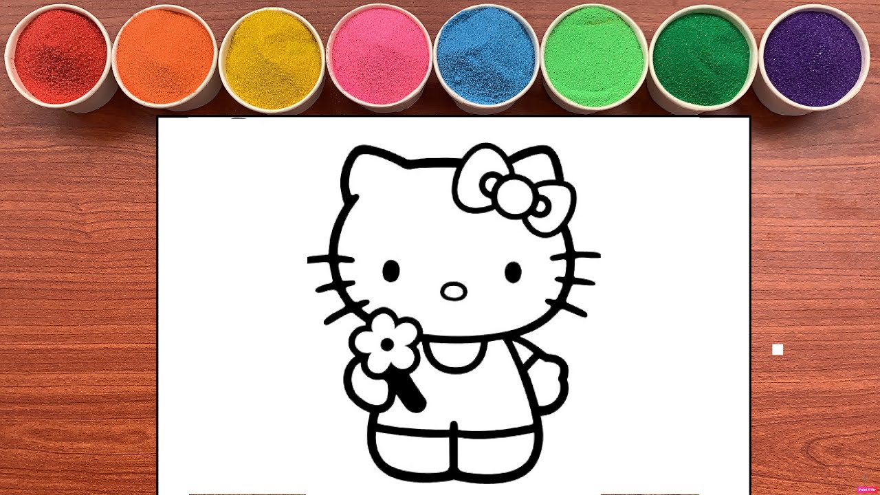 Tổng hợp 30+ mẫu tranh vẽ Hello Kitty đẹp cho bé tập tô