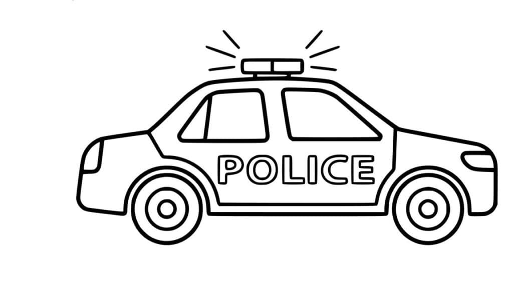 Tranh vẽ ô tô đẹp - xe cảnh sát