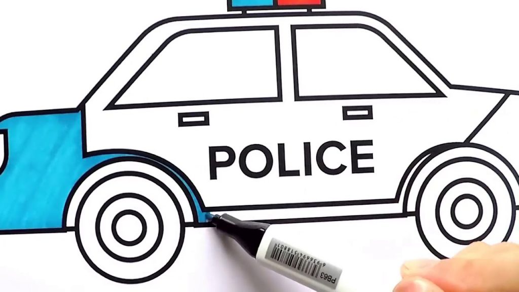 Tải tranh tô màu ô tô cảnh sát ô tô tải xe cẩu máy xúc