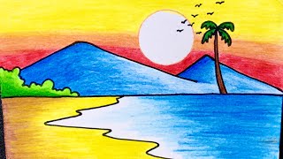 Cách vẽ tranh biển đảo quê hương đơn giản mà đẹp