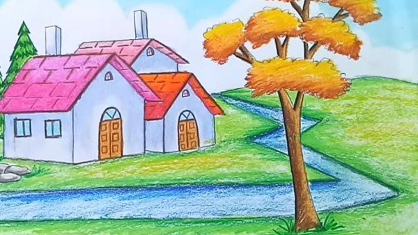 Cách vẽ tranh phong cảnh quê hương của học sinh cấp 2 - Pinky Shop