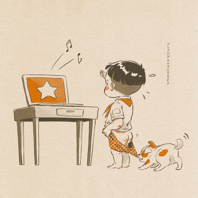 Tranh vẽ ngộ nghĩnh khi trẻ em khai giảng ở nhà - Netizen - Việt Giải Trí